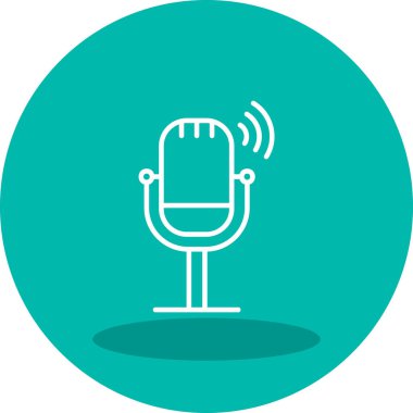 Canlı Podcast ikon vektör çizimi