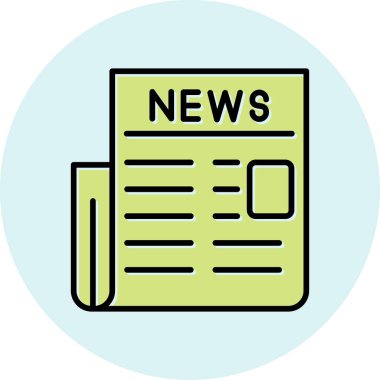 Haber Kağıdı Web simgesi, vektör illüstrasyonu