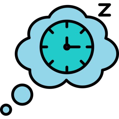 uyku zamanı simgesi, vektör illüstrasyonu basit tasarım