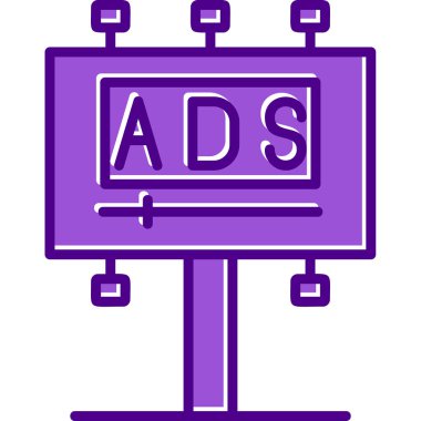 Reklam panosu simgesi, vektör illüstrasyonu basit tasarım