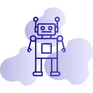 robot. Web simgesi basit illüstrasyon 