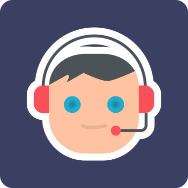 Çağrı Merkezi, operatör simgesi vektör çizimi