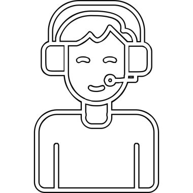 çağrı merkezi operatör simgesi illüstrasyonu 