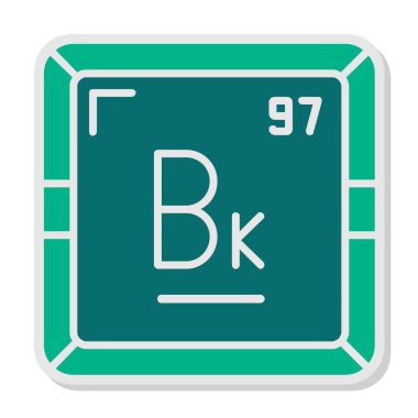 Berkelium chemical element of the periodic table icon clipart