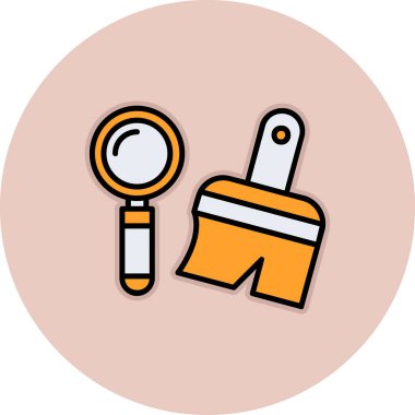 Arkeoloji araçları simgesi, vektör illüstrasyonu