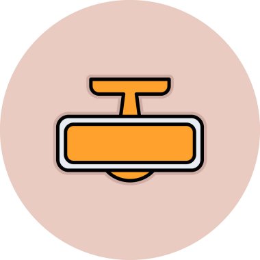 Arka Ayna modern simgesinin vektör illüstrasyonu                        