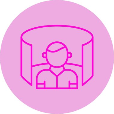 Sanal Tur simgesi, vektör illüstrasyonu basit tasarım