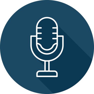 Retro mikrofon simgesi, vektör çizim 