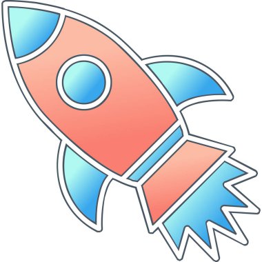 İzole edilmiş arkaplanda roket ağ simgesi