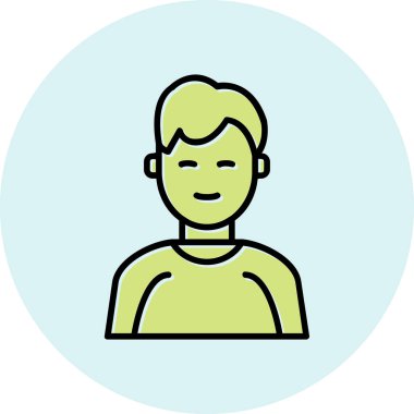 İnsan avatar web simgesi basit illüstrasyon 