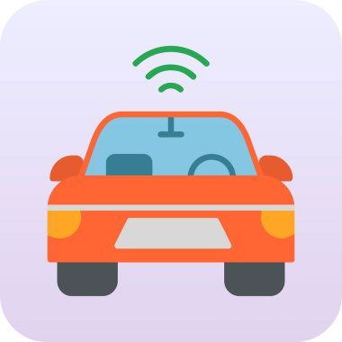 Özerk Otomobil Web simgesi, vektör illüstrasyonu 