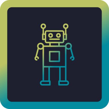 robot. Web simgesi basit illüstrasyon 