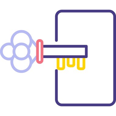 Giriş yap, anahtar simgesi vektör çizimi