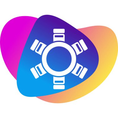 Yuvarlak Tablo Ağ simgesi, vektör illüstrasyonu