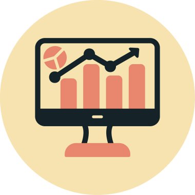 Analytics icon, vector illustration simple design