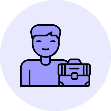 Erkek çalışan simgesi, vektör illüstrasyonu basit tasarım