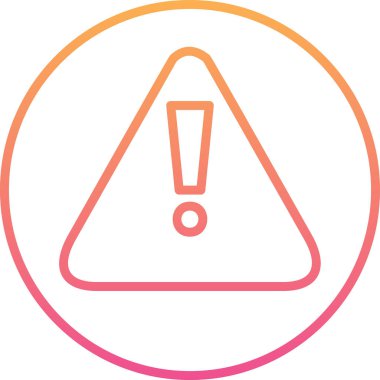 Uyarı vektör çizgisi simgesi, vektör illüstrasyonu 