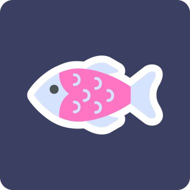 Balık. Web simgesi vektör illüstrasyonu 