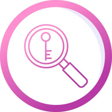 Anahtarlı büyüteç, vektör illüstrasyonu basit tasarım