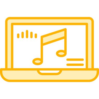 dizüstü bilgisayar vektör illüstrasyonu üzerine nota