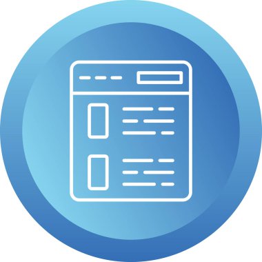 Tarayıcı Kontrol Listesi web simgesi, vektör illüstrasyonu