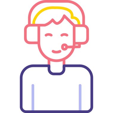 çağrı merkezi operatör simgesi illüstrasyonu 