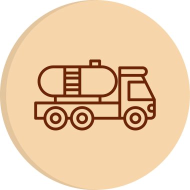 Petrol kamyonu simgesinin vektör çizimi             