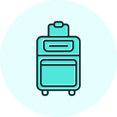 Bavul web simgesi, vektör çizim