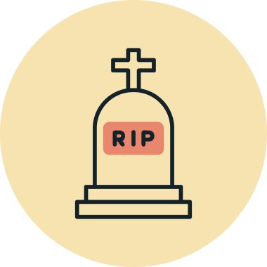 Mezar. Web simgesi basit illüstrasyon