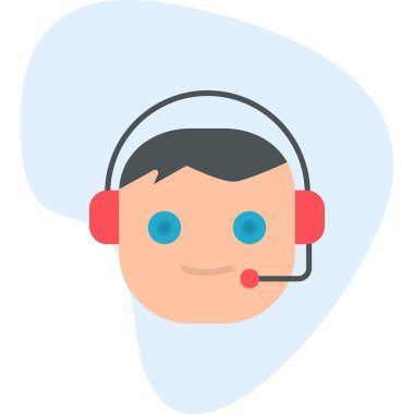 Çağrı Merkezi, operatör simgesi vektör çizimi