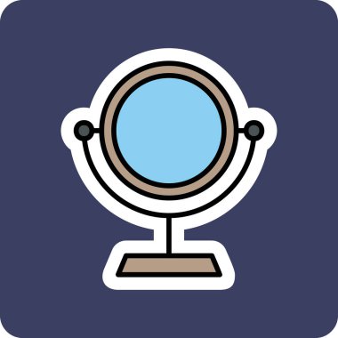 Makyaj aynası simgesi, vektör illüstrasyonu 