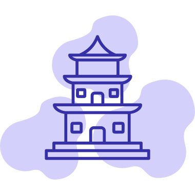 Tapınak binası Web simgesi basit illüstrasyon