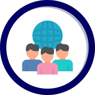 Uluslararası ilişkiler simgesi, vektör illüstrasyonu basit tasarım