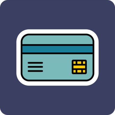 Kredi Kartı. Web simgesi basit illüstrasyon 