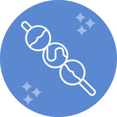 Dango web simgesi. Japon dango tatlıları vektör illüstrasyonu