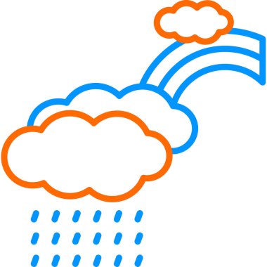 Bulutlu gökkuşağı. Web simgesi basit illüstrasyon