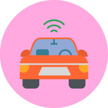 Özerk Otomobil Web simgesi, vektör illüstrasyonu 