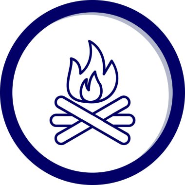 şenlik ateşi simgesi, ağ basit illüstrasyon