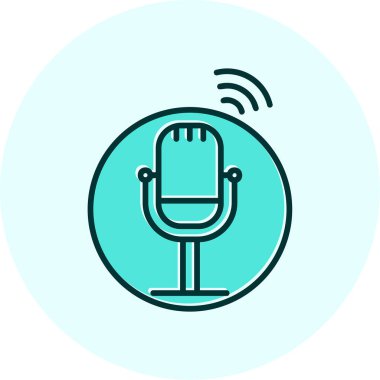 mikrofon web simge vektör çizim 