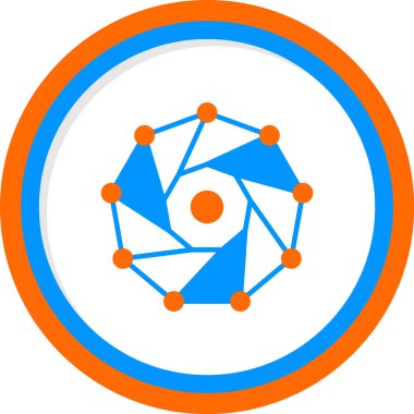 Nonagon. Web simgesi basit illüstrasyon