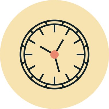 Saat simgesi, vektör illüstrasyonu basit tasarım