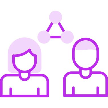 bir grup insan, konsept simgesini paylaşıyor.