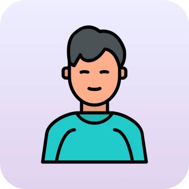 İnsan avatar web simgesi basit illüstrasyon 