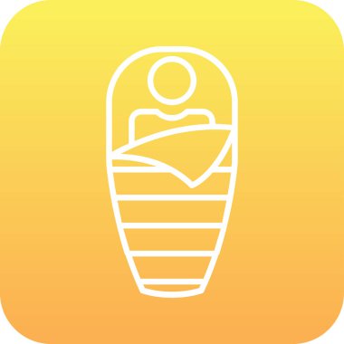 Uyku Torbası web simgesi vektör illüstrasyonu