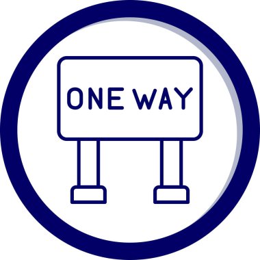 Tek Yol İşaret Ağı simgesi, vektör illüstrasyonu