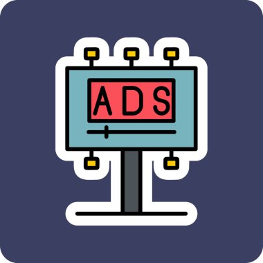 Reklam panosu simgesi, vektör illüstrasyonu basit tasarım