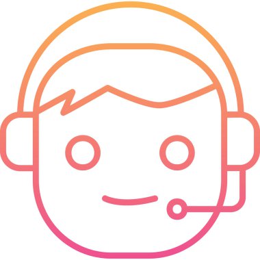 Çağrı Merkezi, operatör simgesi vektör çizimi