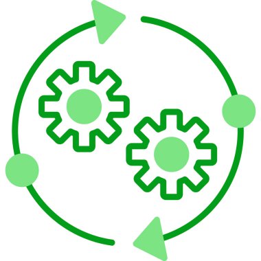 İlerleyin, vitesler. Web simgesi basit illüstrasyon