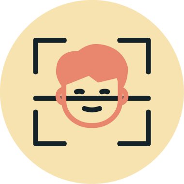 Yüz Tanıma simgesi, vektör illüstrasyonu basit tasarım