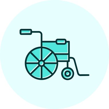 Tekerlekli sandalye web simgesinin vektör çizimi